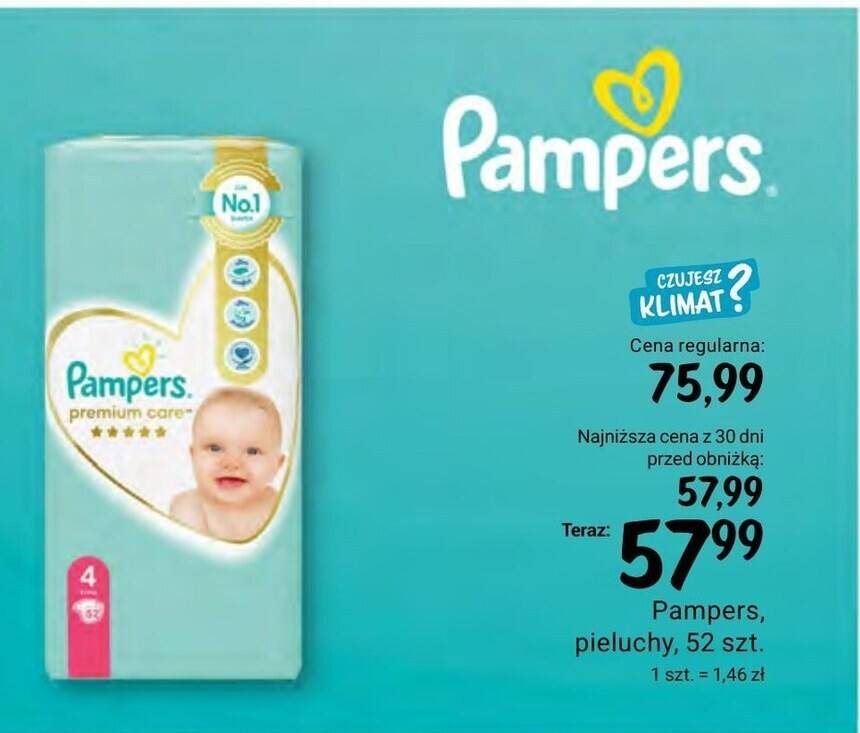 pampers chusteczki fresh clean dla niemowląt 4 x 52 szt