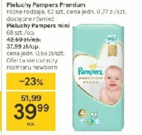 pieluchy pampers premium care 2 mini 3-6 kg miesięczny