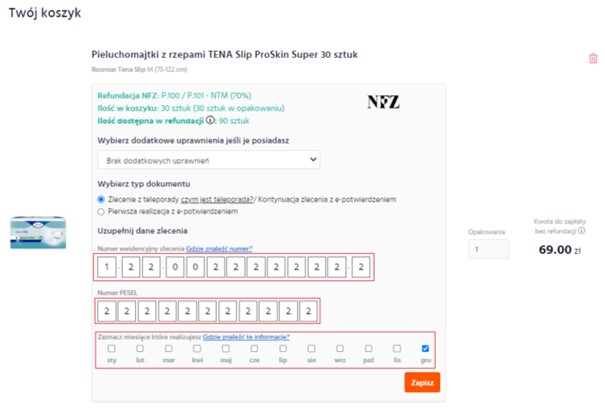 czy pieluchomajtki są refundowane dls starszych