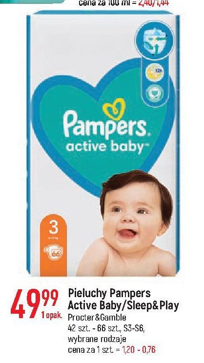 pampers active baby-dry pieluszki 3 midi 126 sztuk