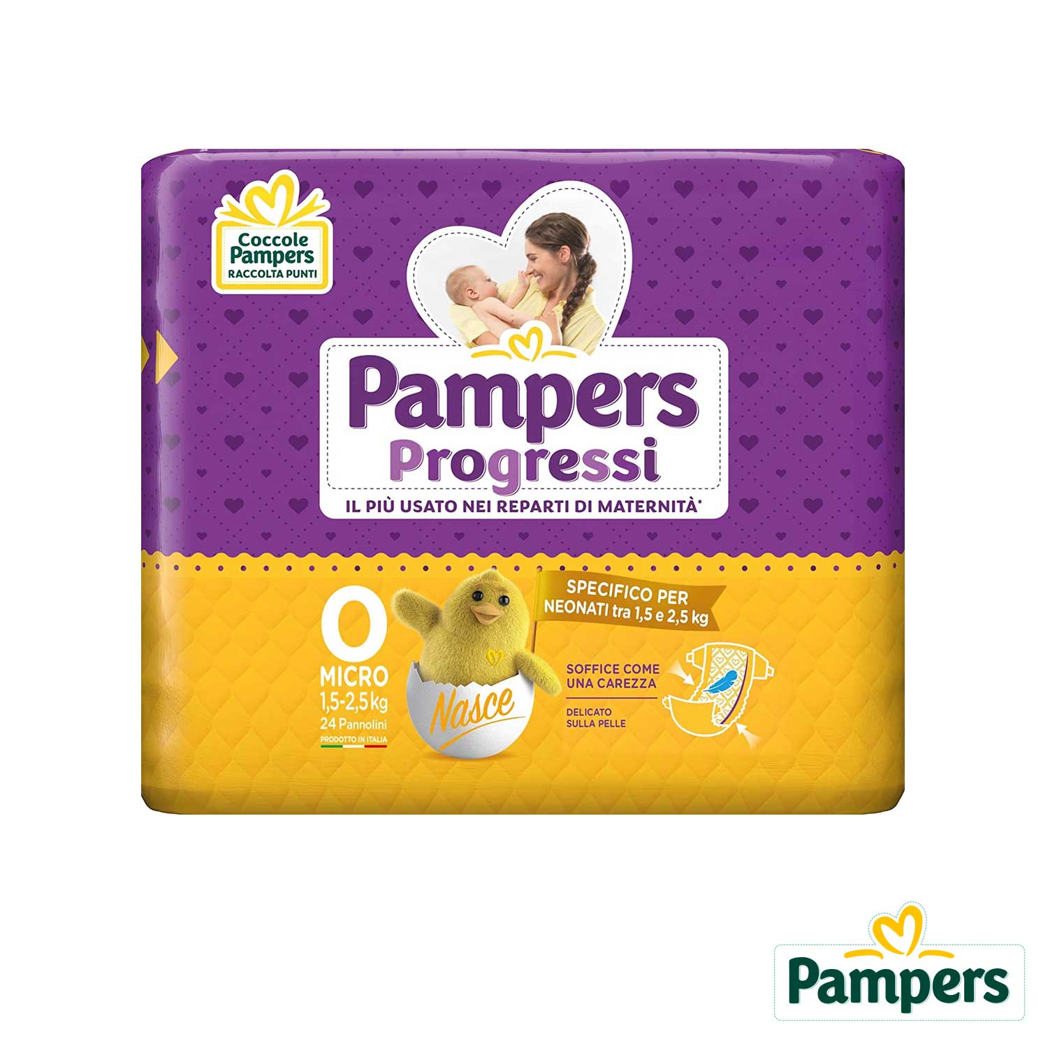 żółty pampers mokry