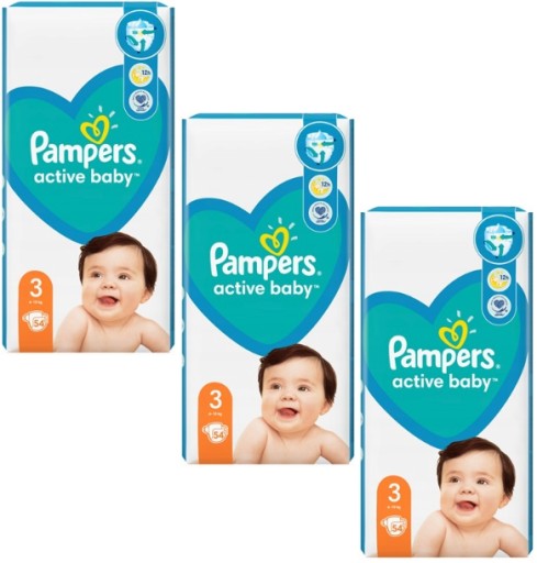 pampers pieluchy active baby 3 midi 5-9kg 108 szt