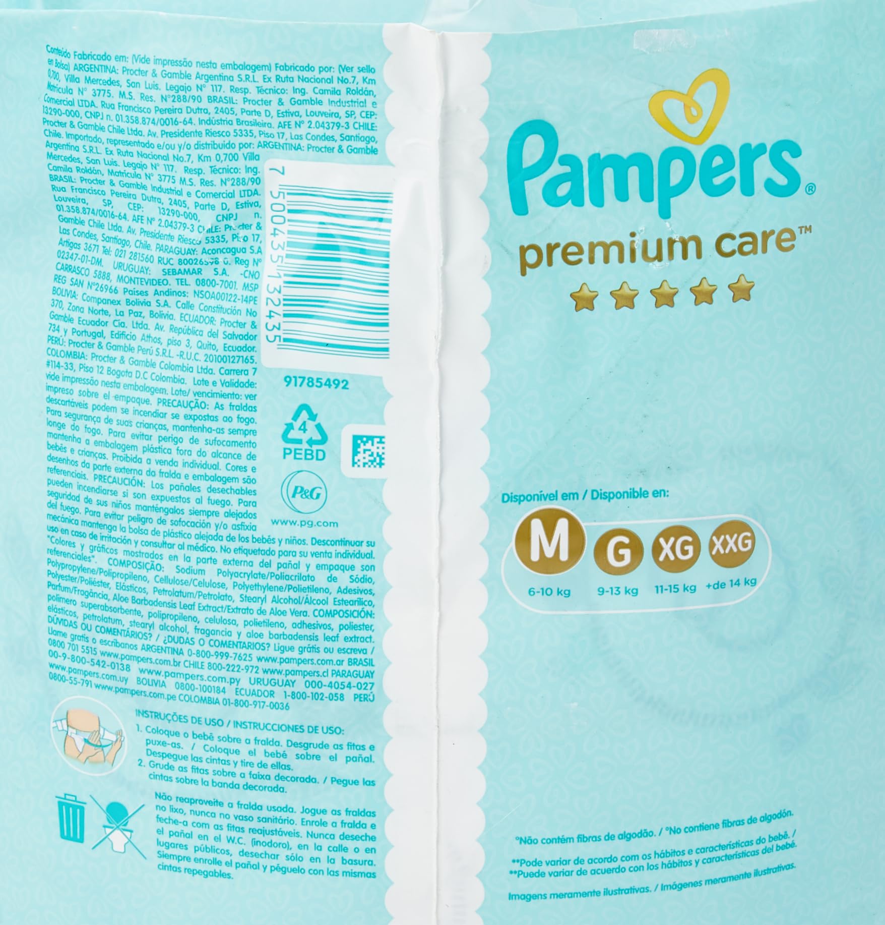 pampers size chart kg