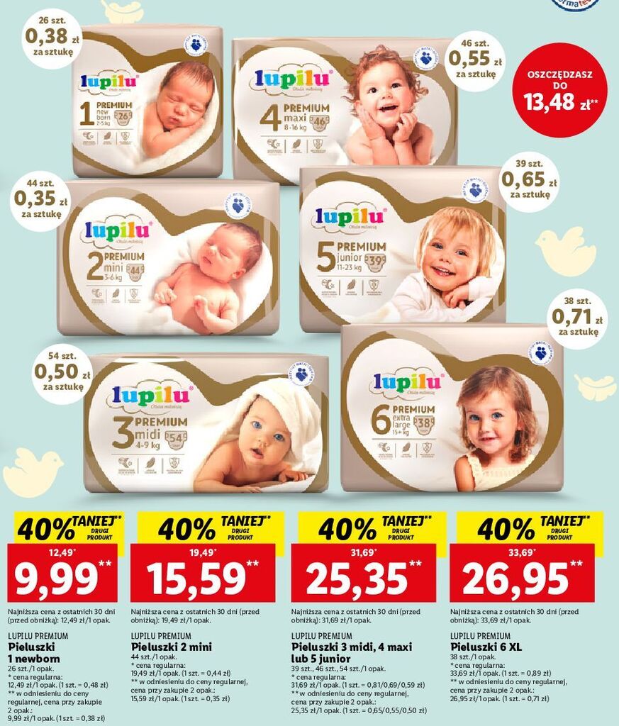 pampers premium care pieluchy rozmiar 1 newborn 2-5kg 22 sztuki