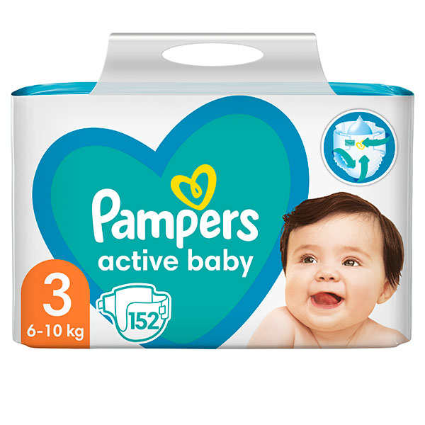 pampers pieluchy active baby 3 midi 5-9kg 103 szt