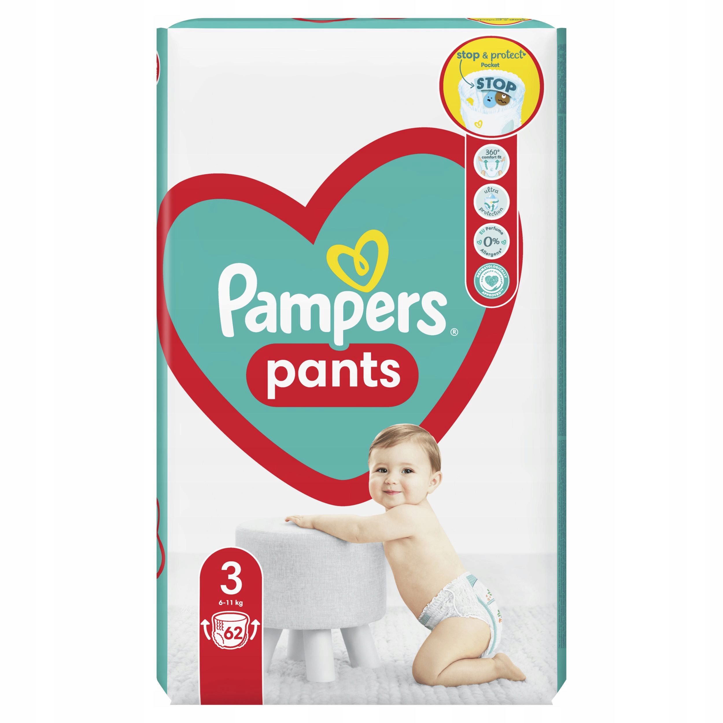 majtko pieluchy pampers all