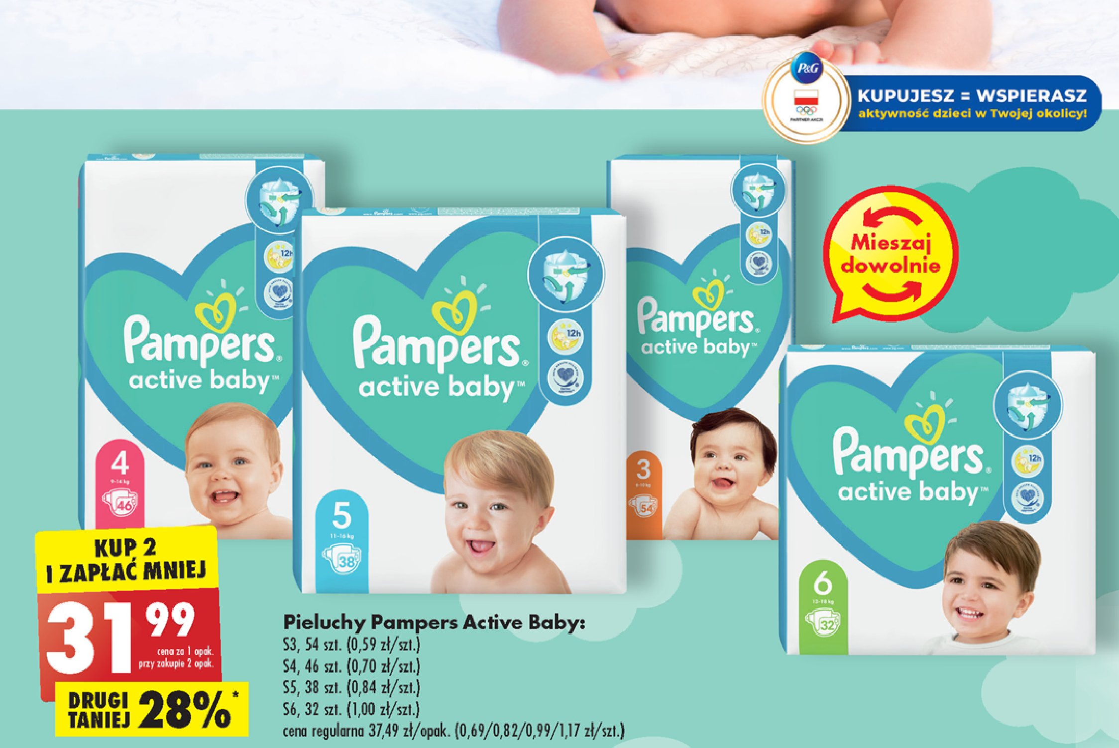 pampers pieluszki new baby alegro