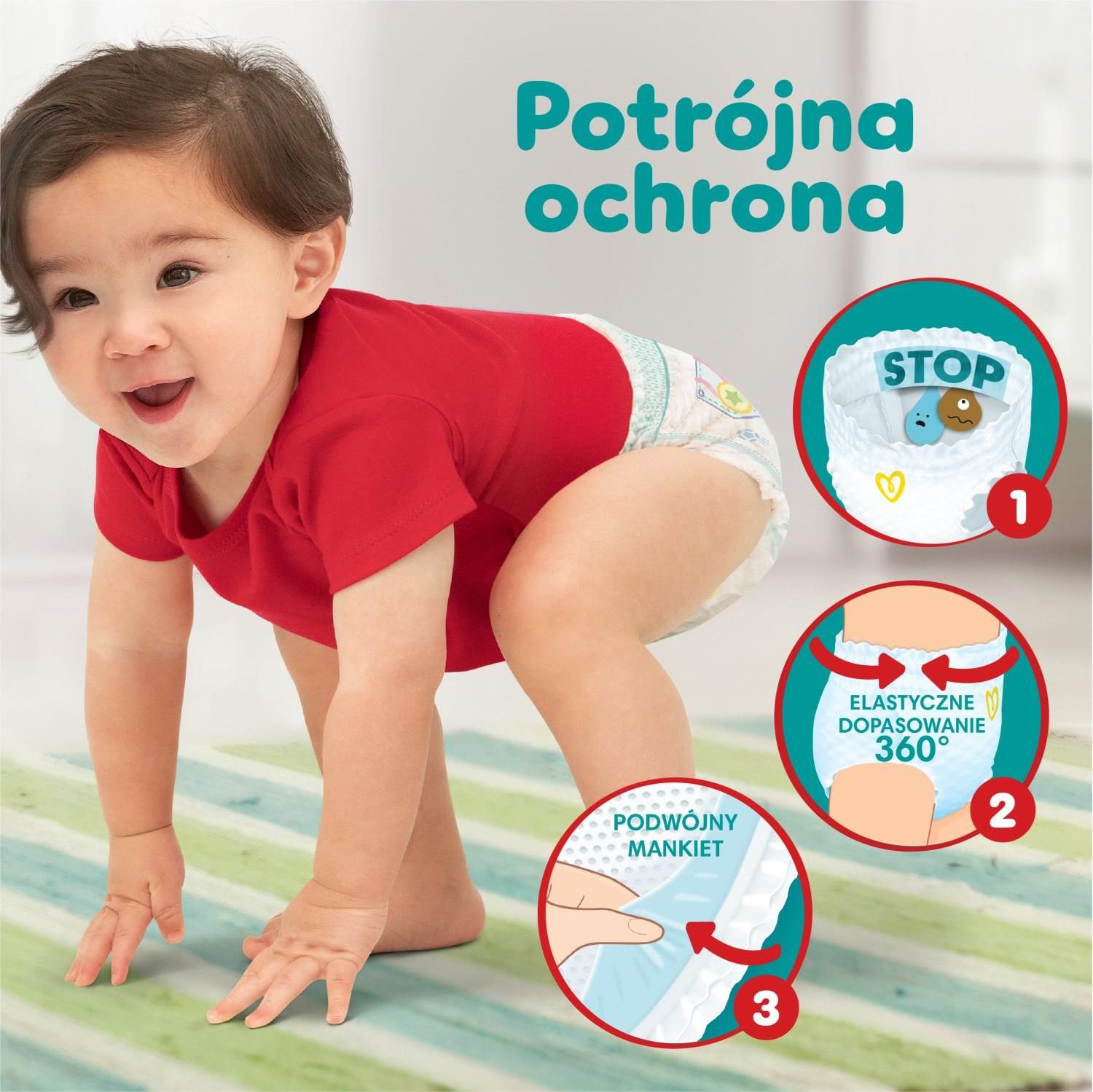 pampers mokry z zewnątrz