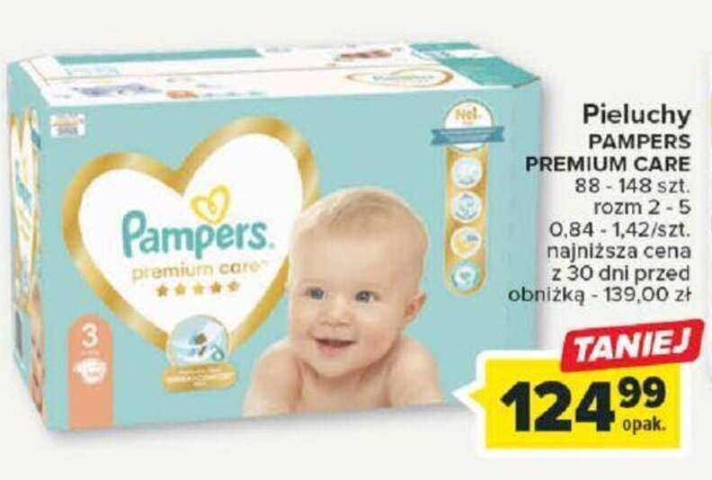 pieluchomajtki pampers białe premium care 4