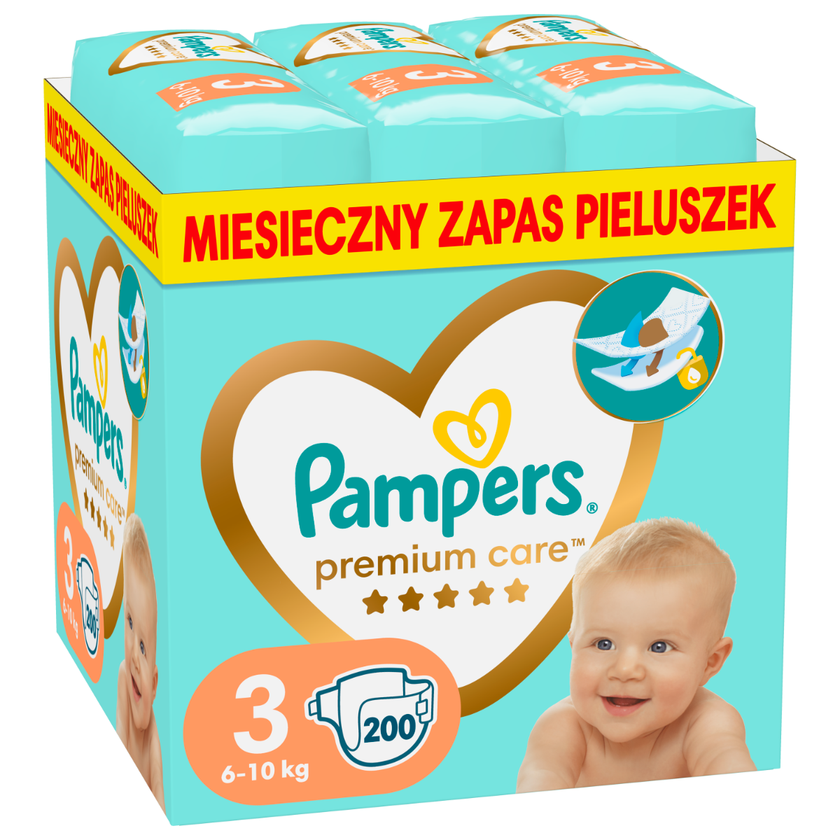 pampers premium care brak niebieskich