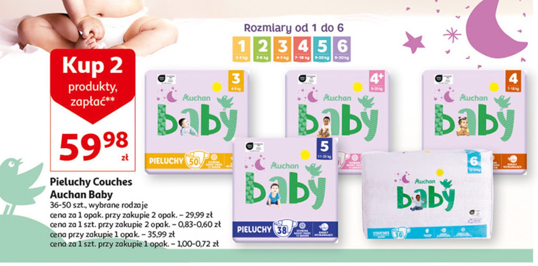 promocje na pieluchy pampers 1