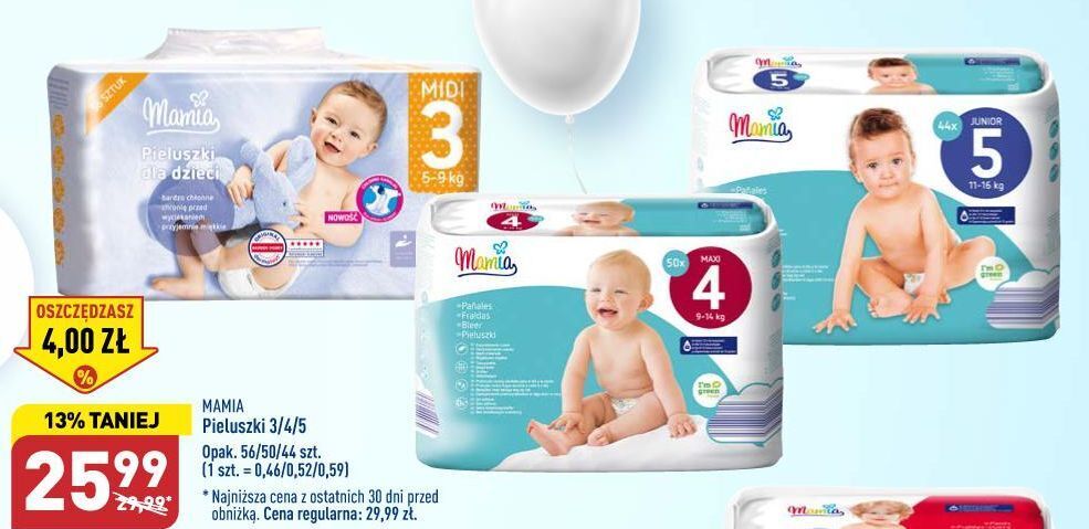 miesięczny zapas pieluszek pampers